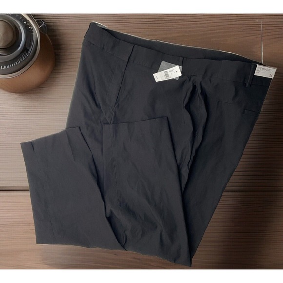 Lane Pants - Lane Bryant 4 Season Pants Womens Sz 24 Plus Black Stretch Twill Ankle Trousers